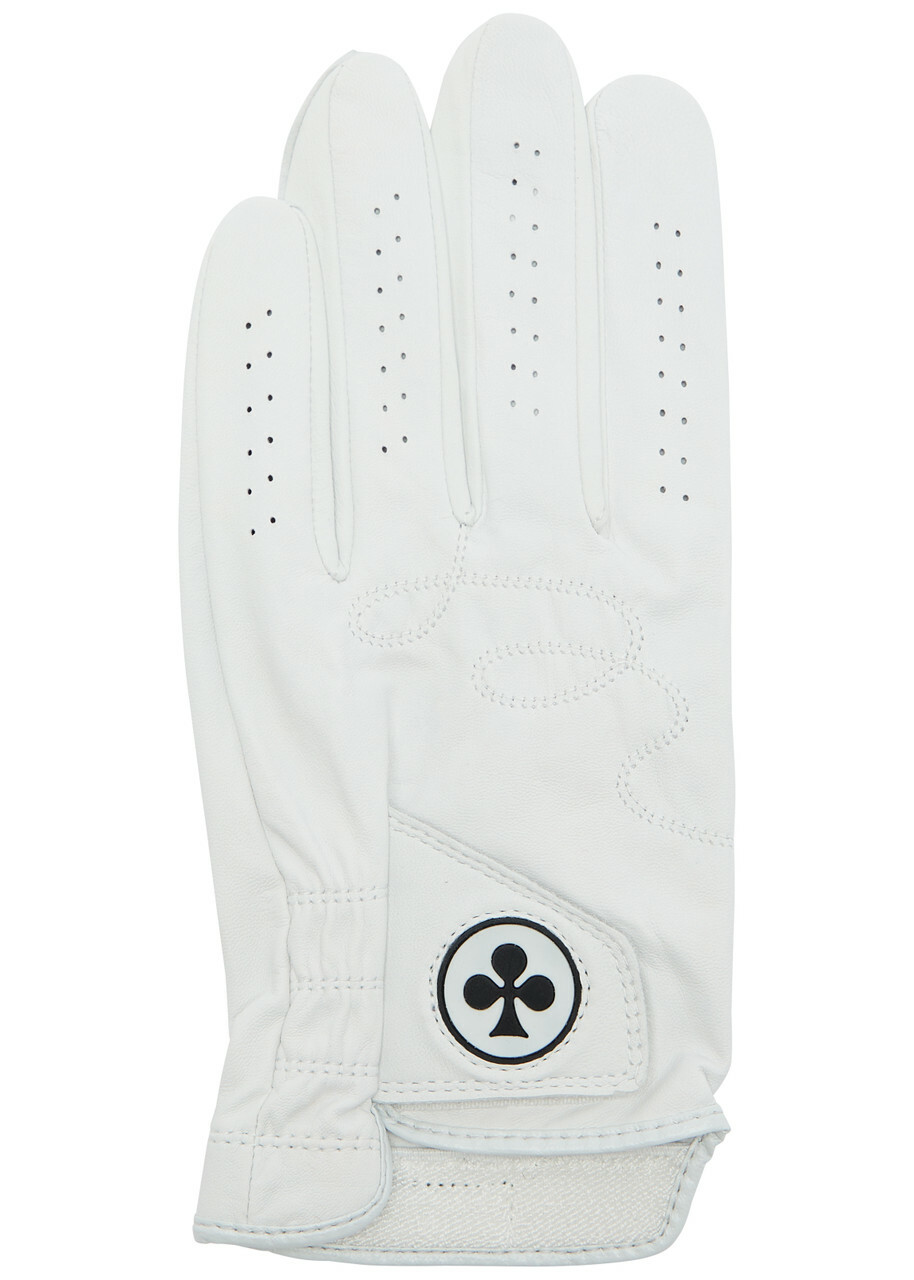 Malbon Clover Leather Golf Glove White