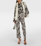 La DoubleJ Printed mohair-trimmed jersey vest