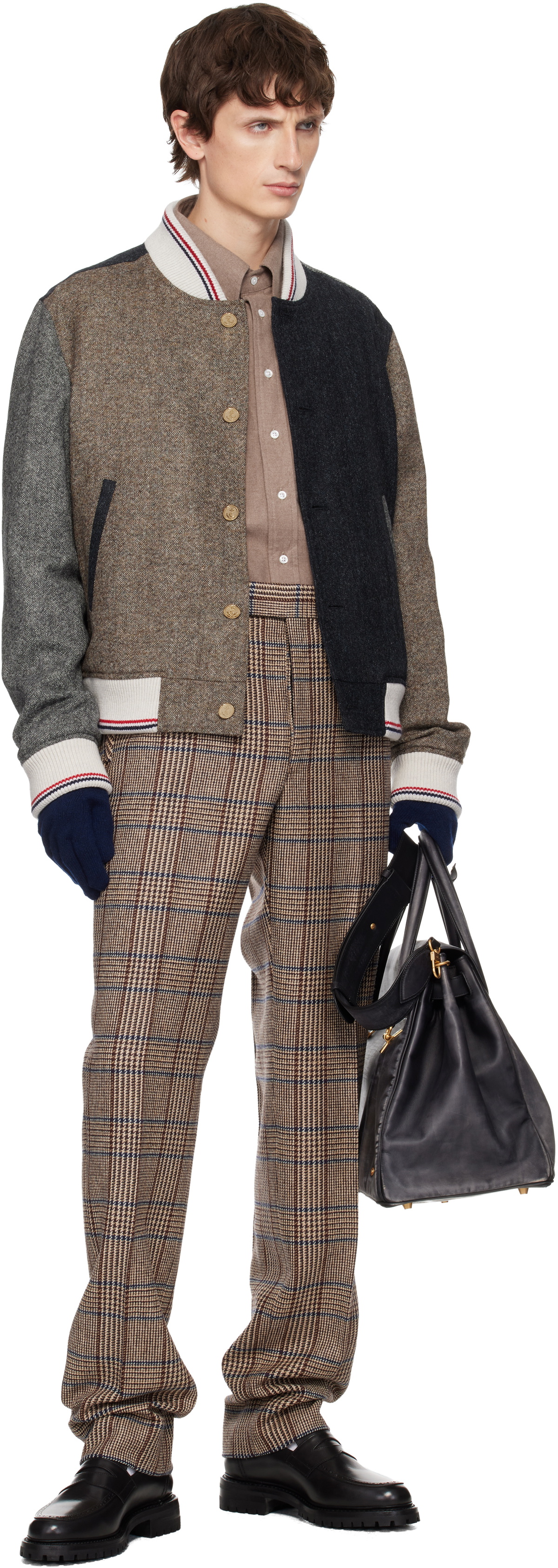 Thom Browne Multicolor Button Up Bomber Jacket
