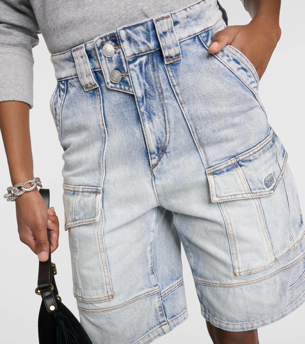 Marant Etoile Hortens denim cargo shorts Isabel Marant Etoile