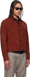 Paul Smith Red Slim Fit Denim Style Suede Jacket
