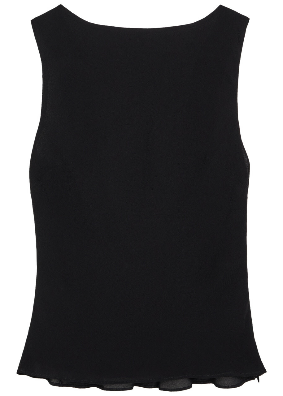 Reformation Dorthea Georgette top Black