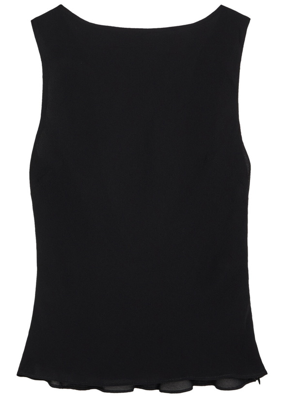 Photo: Reformation Dorthea Georgette top Black
