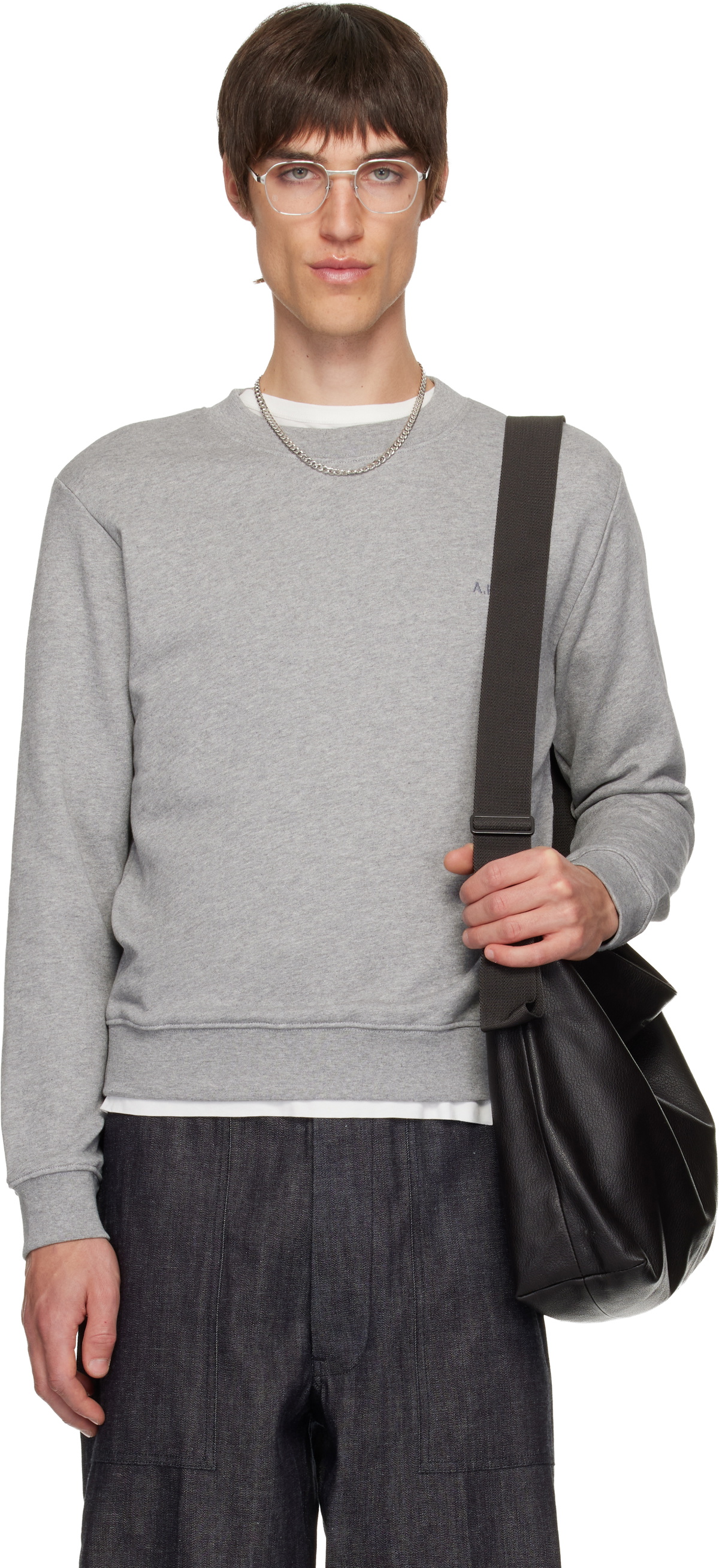 A.P.C. Gray Standard 'A.P.C.' Brodé Sweatshirt