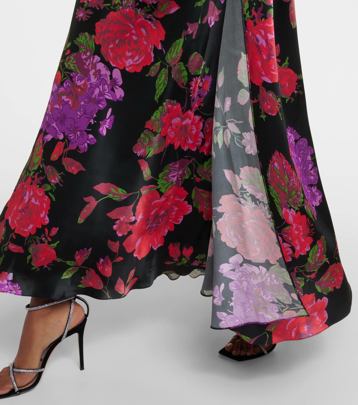 Rodarte Caped floral silk maxi dress