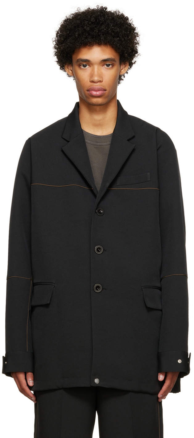 sacai Black Twill Coat Sacai