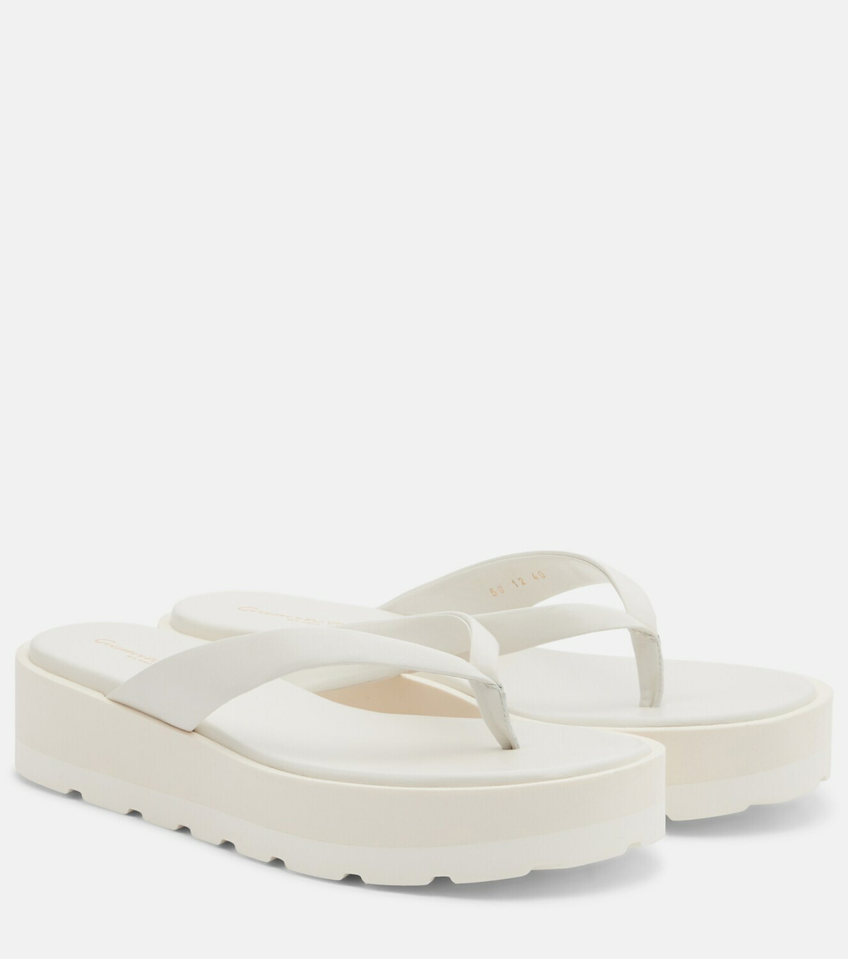 Gianvito Rossi Leather platform thong sandals
