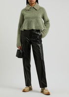 Loewe Mohair-blend Polo Jumper Khaki