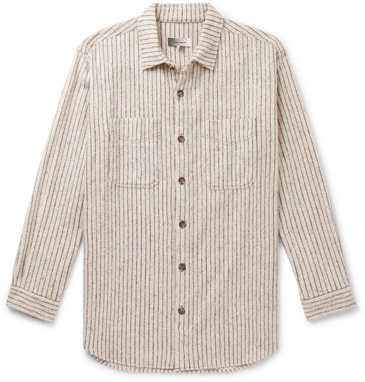 Photo: Isabel Marant - Paulieh Striped Cotton-Blend Tweed Shirt - Beige
