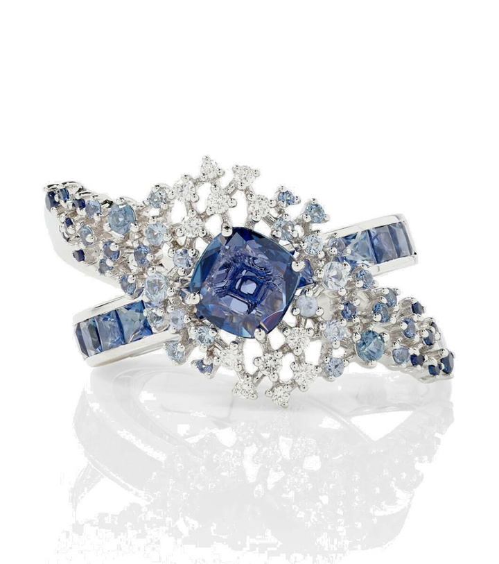 Photo: Ananya Scatter Orbit 18kt white gold ring with sapphires and diamonds