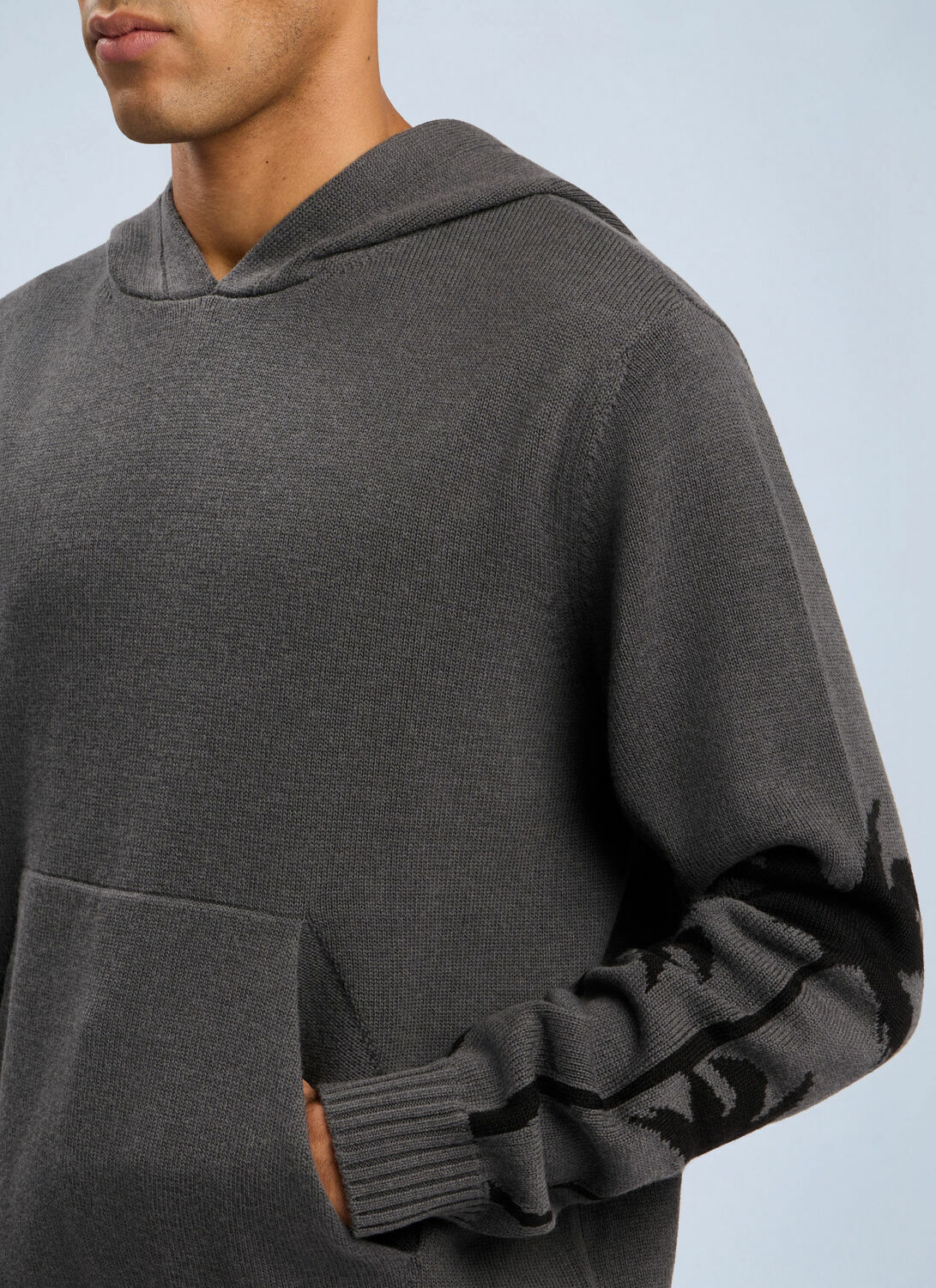 Palm Angels Back Palms Knit Hooded Sweatshirt