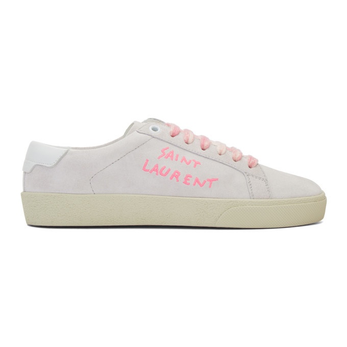 Photo: Saint Laurent Off-White and Pink Court Classic SL/06 Sneakers