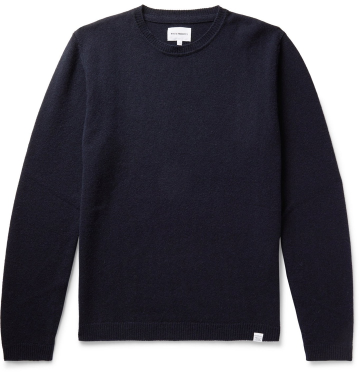 Photo: Norse Projects - Sigfred Mélange Brushed-Wool Sweater - Blue