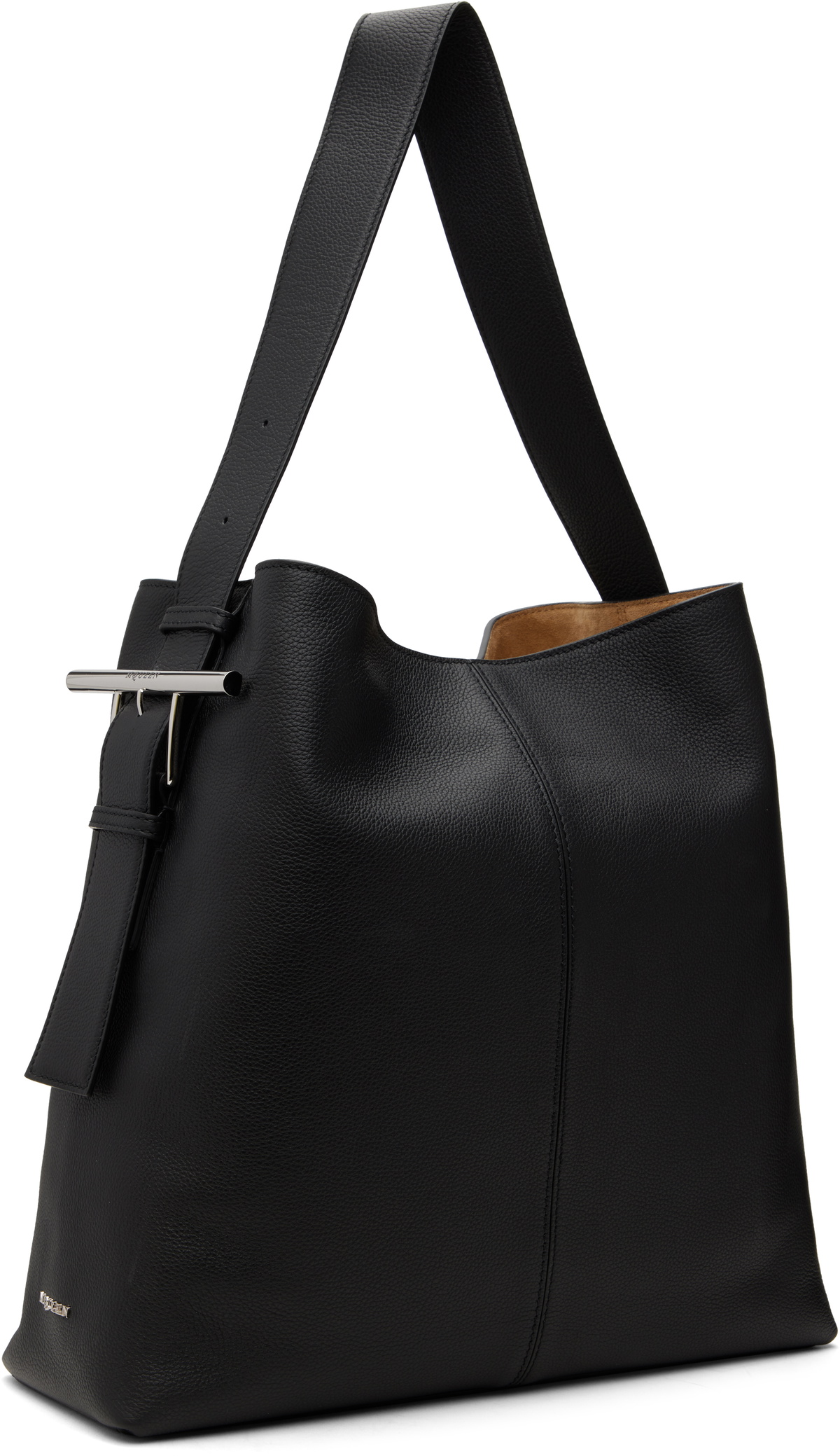 McQueen T-Bar Sling Bag in Calf Leather - Black main image 1