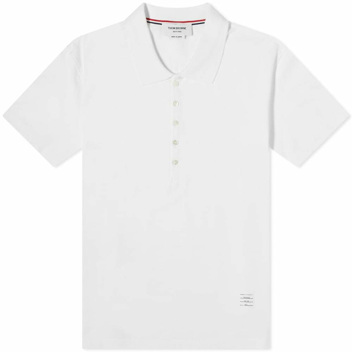 Photo: Thom Browne Men's Relaxed Fit Polo Shirt in White