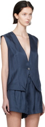 Silk Laundry Navy Slouch Vest
