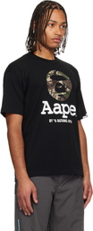 AAPE by A Bathing Ape Black Moonface Camo T-shirt