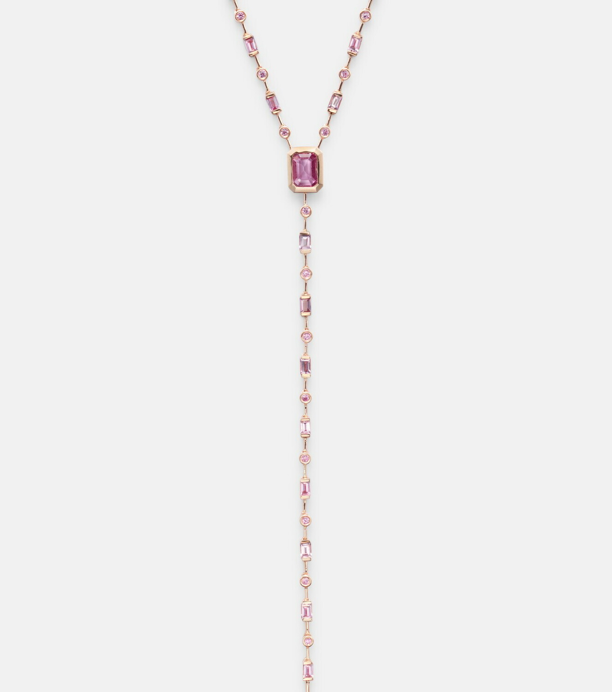 Shay Jewelry Y 18kt rose gold necklace with sapphires