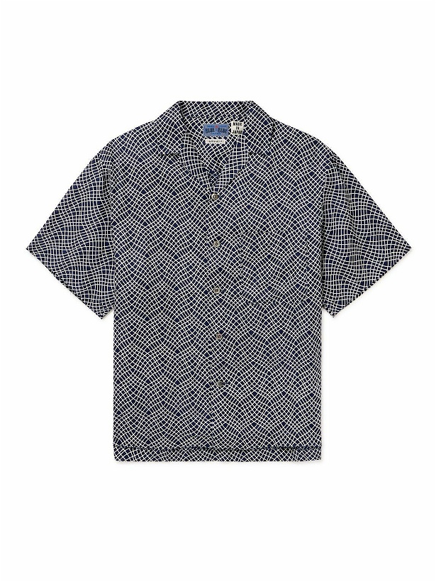 Photo: Blue Blue Japan - Camp-Collar Printed Linen-Crepe Shirt - Blue