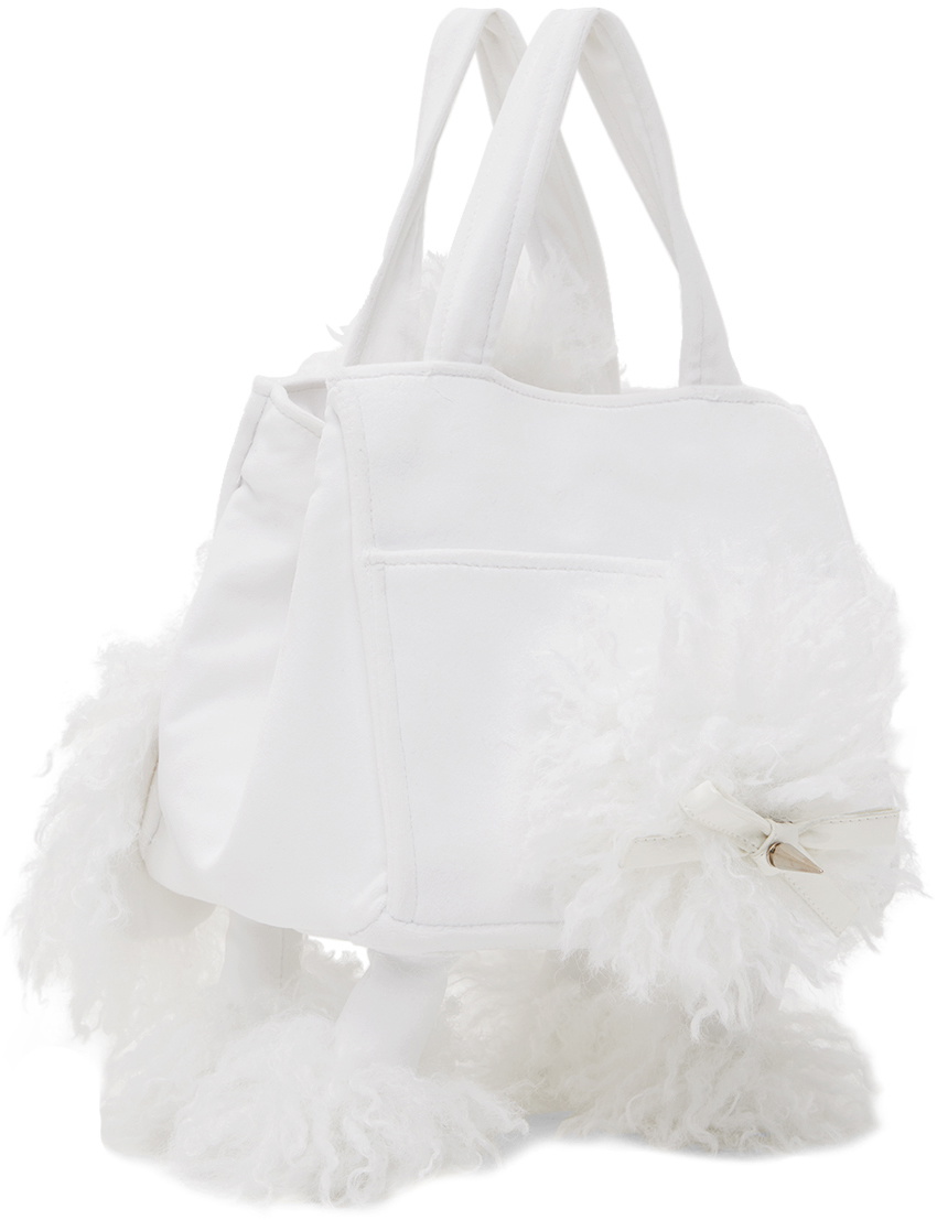 Nodress White Poodle Top Handle Bag Nodress