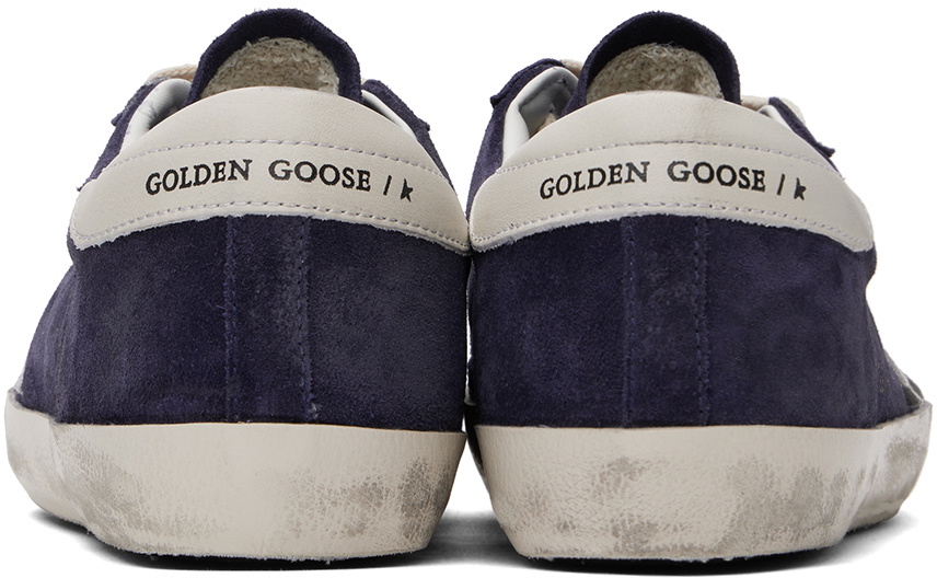 Golden Goose Navy & White Super-Star Suede Sneakers Golden Goose
