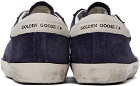 Golden Goose Navy & White Super-Star Suede Sneakers