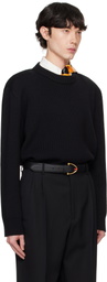 Bottega Veneta Black Classic Wool Tailored Sweater