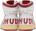 Rhude White & Red Rhecess Hi Sneakers