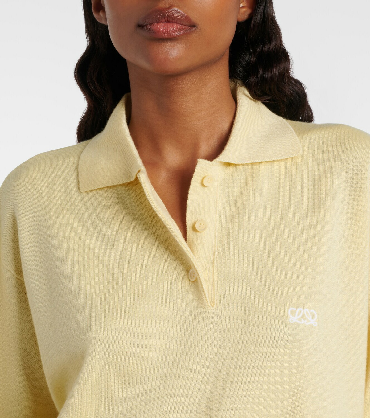 Loewe Double L cashmere and silk-blend polo sweater