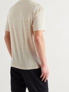 OFFICINE GÉNÉRALE - Striped Cotton and Linen-Blend Jersey T-Shirt - Neutrals