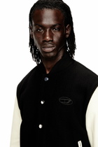 Diesel Bomber jacket in wool blend and leather - Leather jackets Mens in Multicolor