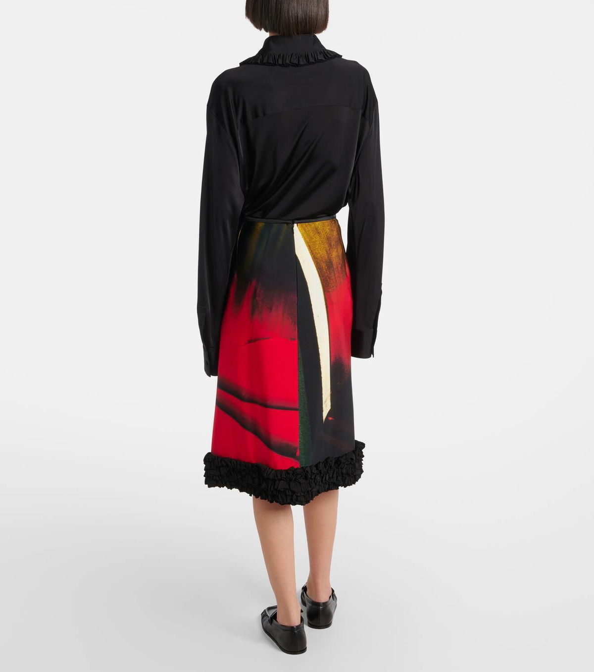 JIL SANDER★素敵！Leopard-print poplin midi skirt Ganni Brown Pleated Leopard Print Georgette Midi Skirt | Jules B