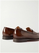 Santoni - Leather Penny Loafers - Brown