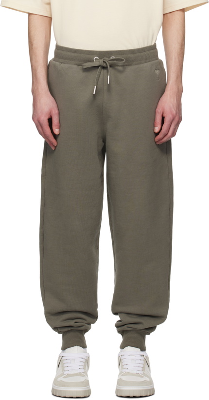 Photo: AMI Paris Taupe Jogging Ami de Coeur Sweatpants