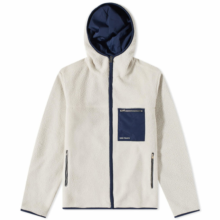 Photo: Norse Projects Men's Vincent Hooded Fleece Jacket in Oatmeal