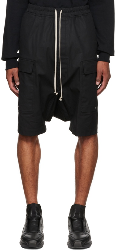 Photo: Rick Owens Black Cargo Pods Shorts