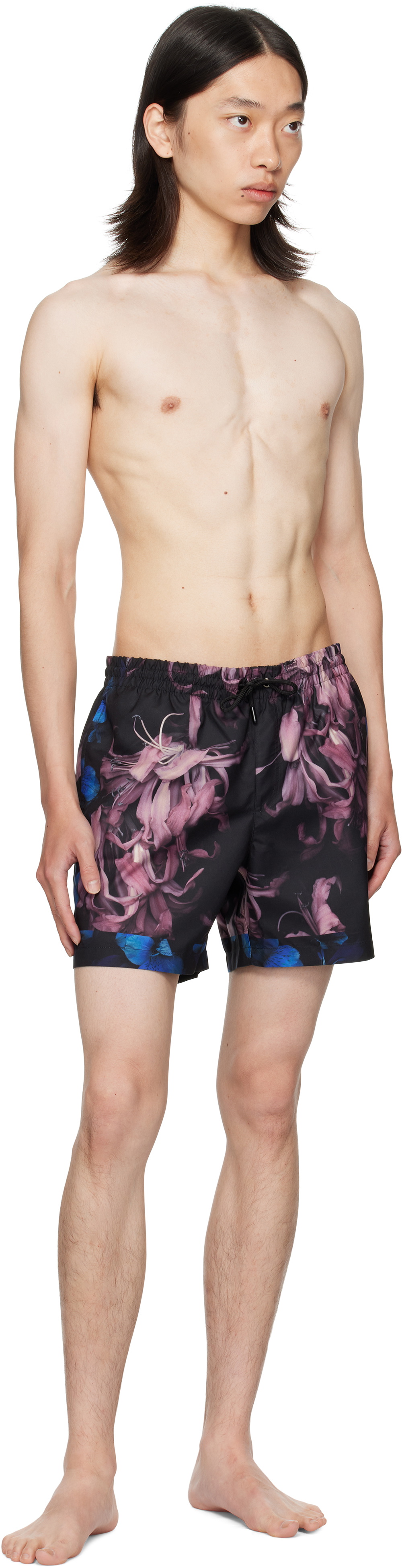 Dries Van Noten Black & Blue Patterned Swim Shorts