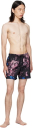 Dries Van Noten Black & Blue Patterned Swim Shorts