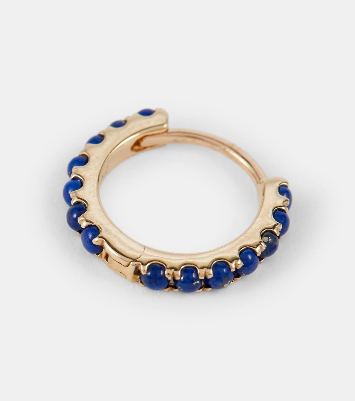 Maria Tash Eternity 14kt gold single hoop earring with lapis