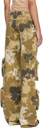 Blumarine Brown Camouflage Denim Cargo Pants