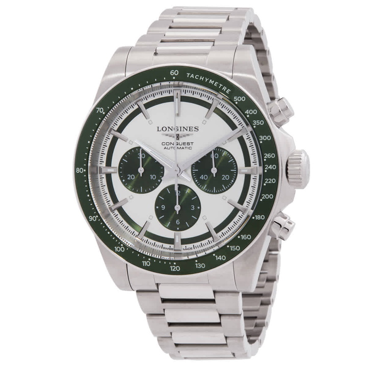 Photo: Longines Conquest Chronograph Automatic Silver Dial Watch L3.835.4.02.6