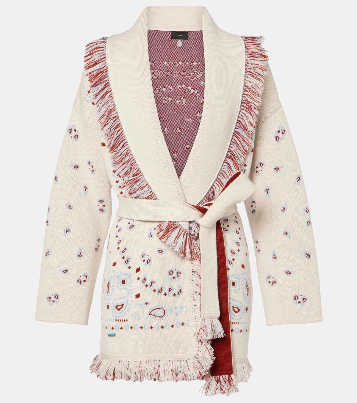 Tシャツ・カットソー ALANUI Embroidered Cashmere Blend Bandana Blanket Alanui Bandana cashmere jacquard wrap cardigan Alanui