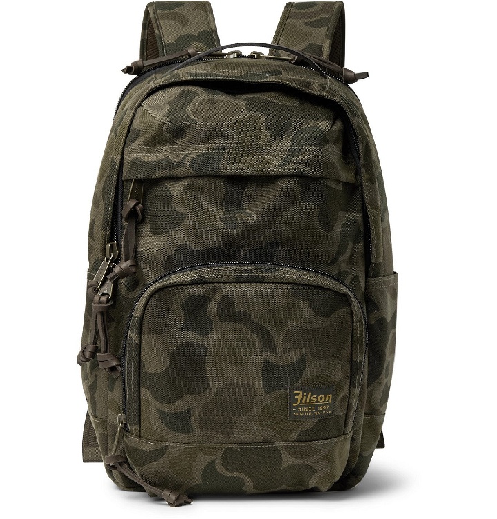 Photo: Filson - Dryden Leather-Trimmed CORDURA Backpack - Green