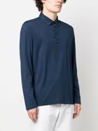 KITON - Cotton Blend Long Sleeve Polo Shirt