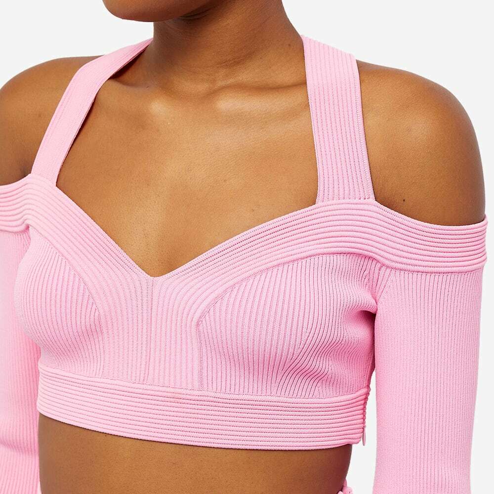 Alexander McQueen Women's Knit Crop Top in Sugar Pink Alexander McQueen Women's Knit Crop Top in Sugar Pink