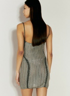 Isa Boulder Petal Open-Knit Mini Dress
