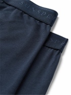 Sunspel - Two-Pack Stretch-Cotton Boxer Briefs - Blue