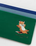 Maison Kitsune Chillax Card Holder Taille Unique Green - Mens - Wallets