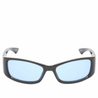 Le Specs Du Jour Sunglasses in Black/Sky Blue Tint 