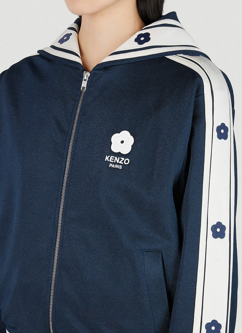 Kenzo - Floral Trim Track Jacket in Blue Kenzo